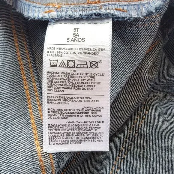 Old Navy Toddler Girl 5T Skinny Jeans Adjustable Waist Pull-On Dark Wash - Picture 6 of 8